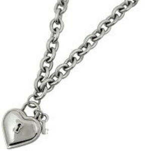 Tiffany Co Heart Lock Chain Necklace Key Sterling Silver